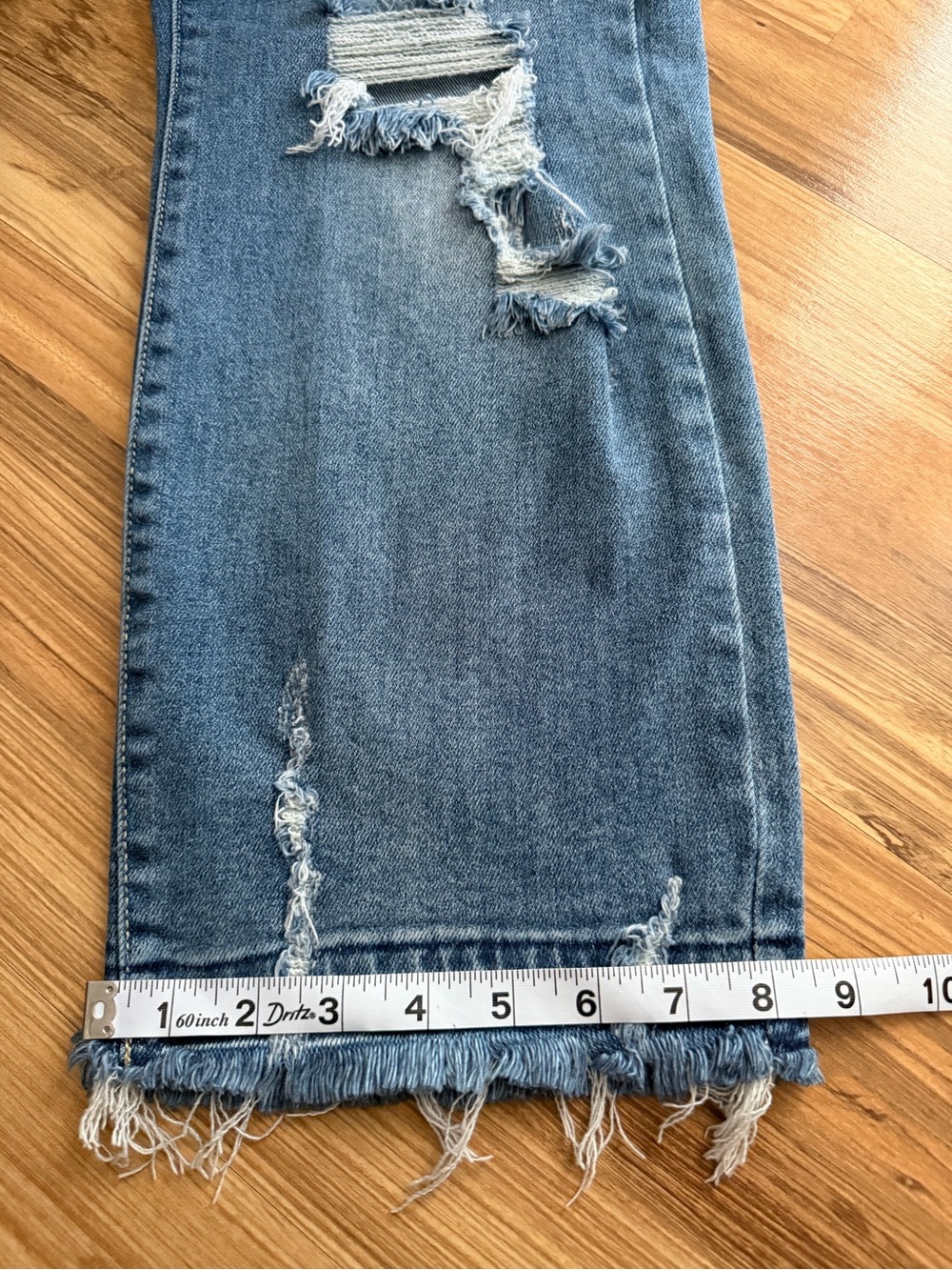 Judy Blue Distressed Straight Fit Ankle Jeans Stretch Medium Blue Wash Size 14W - Picture 7 of 9